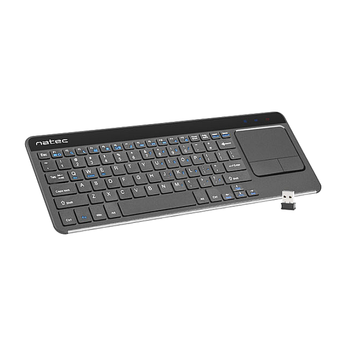 Natec wireless keyboard Turbot slim touch pad x-scissors us layout (тъмнейл - 3)