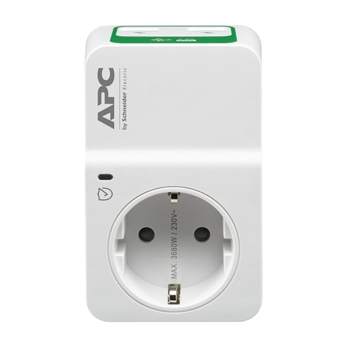 APC Essential SurgeArrest 1 Outlet 230V, 2 Port USB Charger, Germany