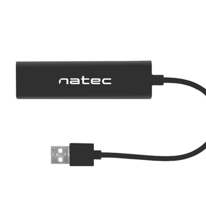 Natec usb 2.0 hub dragonfly 3x port usb 2.0 usb+rj45 (тъмнейл - 4)