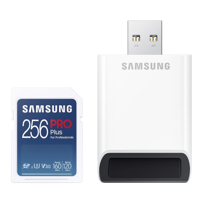 Samsung 256GB SD PRO Plus + Reader, Class10, Read 160MB/s - Write 120MB/s на супер цена