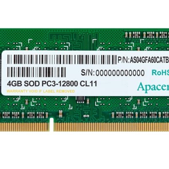 Apacer 4GB Notebook Memory - DDR3 SODIMM PC12800 @ 1600MHz