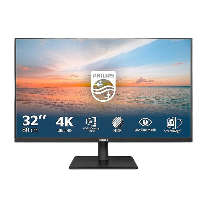 Philips 32E1N1800LA, 31.5" VA WLED, 3840x2160@60Hz, 4ms GtG, 300cd m/2, 3500:1, Mega Infinity DCR, Adaptive Sync, FlickerFree, Blue Light tech. Soft., 2Wx2, Tilt, 2xHDMI, DP на супер цена