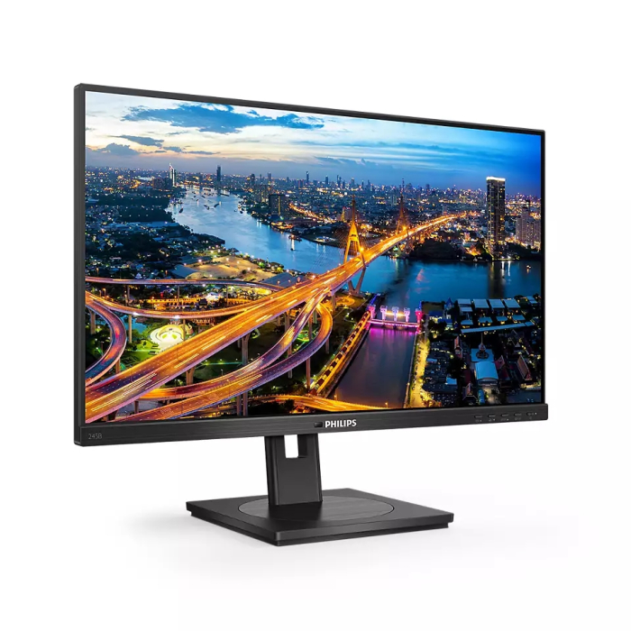 Philips 245B1, 23.8" IPS WLED, 2560x1440@75Hz, 4ms GtG, 250cd m/2, 1000:1, DCR 50M:1, Adaptive Sync, FlickerFree, Low Blue Mode, 2Wx2, Tilt, Height Adjust, Pivot, Swivel, DVI, HDMI, DP, USB hub (тъмнейл - 1)