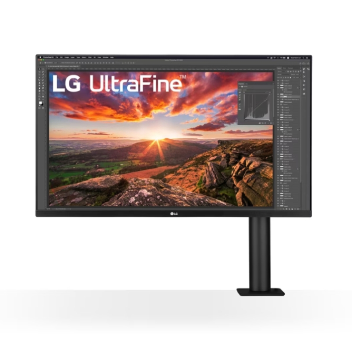 LG 32UN880P-B, 31.5" UltraFine Ergo 4K, IPS AG, DCI-P3 95%, 5ms, 350 cd/m2, 1000:1, 3840x2160, HDR 10, USB Type-C, USB, HDMI, DisplayPort, AMD FreeSync, Speaker 5Wx2, Game Mode, Reader Mode, PIP, Tilt/Height/Swivel/Pivot/ Extend/Retract, Black