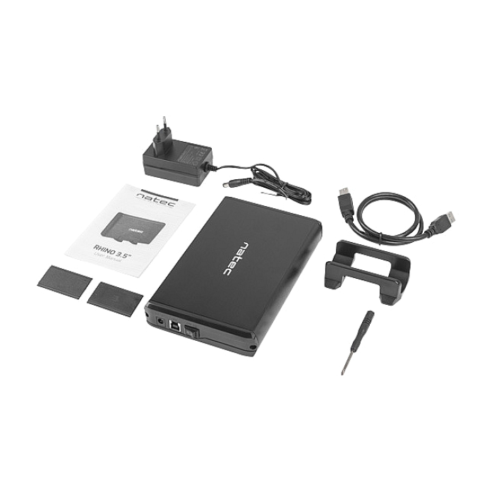 Natec EXTERNAL HDD/SSD ENCLOSURE RHINO SATA 3.5" USB 3.0 ALUMINUM Black (тъмнейл - 4)