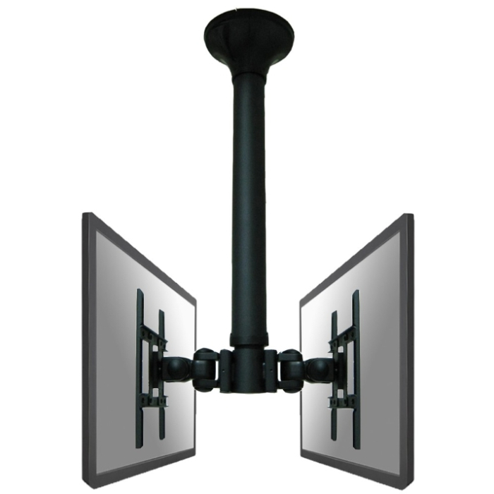 Neomounts by NewStar Flat Screen Ceiling Mount (Height: 64-105 cm) for 2 Monitor Screens (тъмнейл - 1)