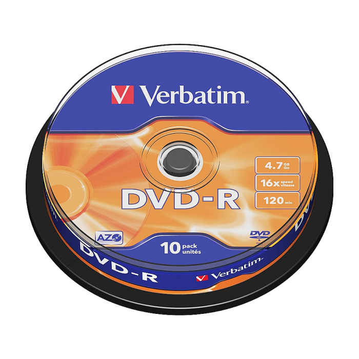 Verbatim DVD-R AZO 4.7GB 16X MATT SILVER SURFACE (10 PACK) на супер цена