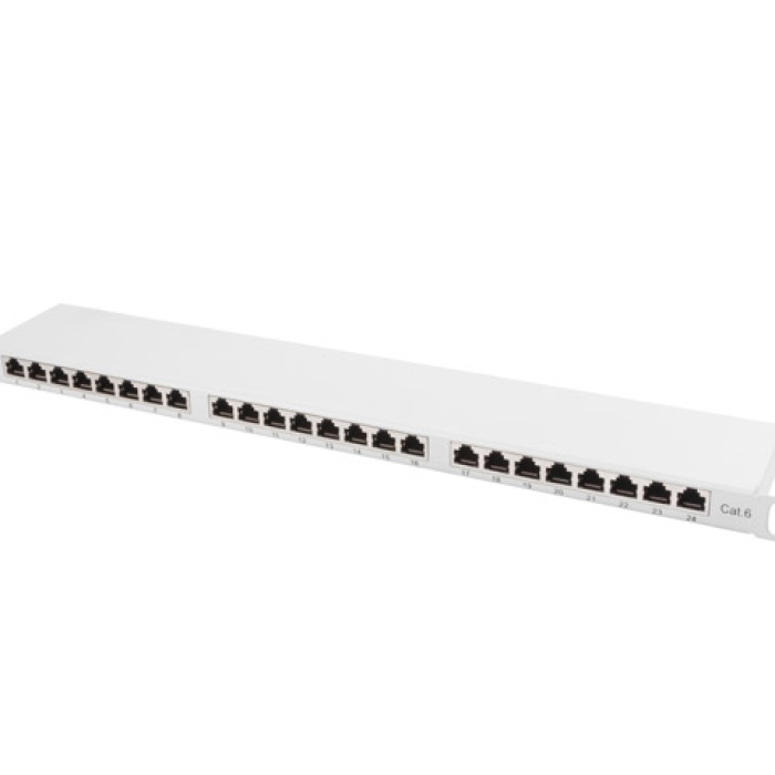 Lanberg patch panel 24 port 0.5U CAT.6 shielded, grey на супер цена