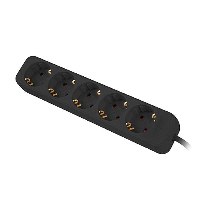 Lanberg power strip 3m, 5 sockets, french quality-grade copper cable, black