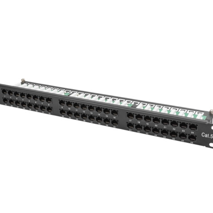 Lanberg patch panel 48 port 1U CAT.5E, black на супер цена