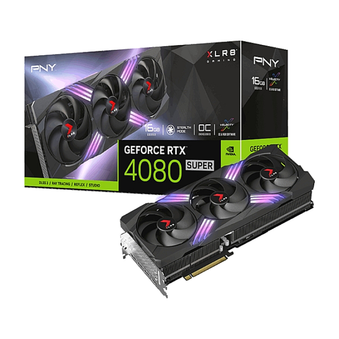 PNY GeForce RTX 4080 Super 16GB GDDR6X XLR8 Gaming VERTO Triple Fan OC (тъмнейл - 1)