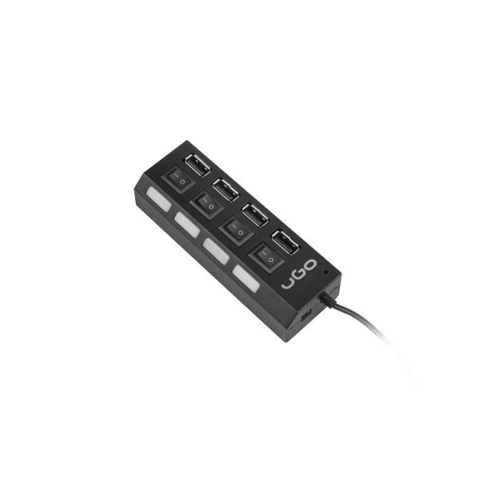 uGo USB 2.0 hub MAIPO HU110 4-port with switch (тъмнейл - 1)