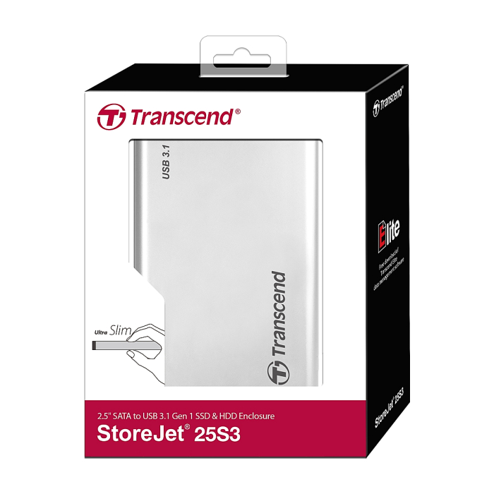 Transcend 0GB StoreJet 2.5" (SATA), USB 3.1, Aluminum housing (тъмнейл - 2)