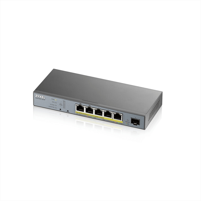 ZyXEL GS1350-6HP, 6 Port managed CCTV PoE switch, long range, 60W, 802.3BT на супер цена