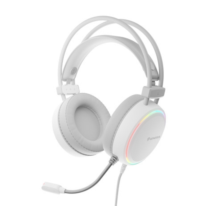 Genesis Headset Neon 613 With Microphone RGB Illumination White