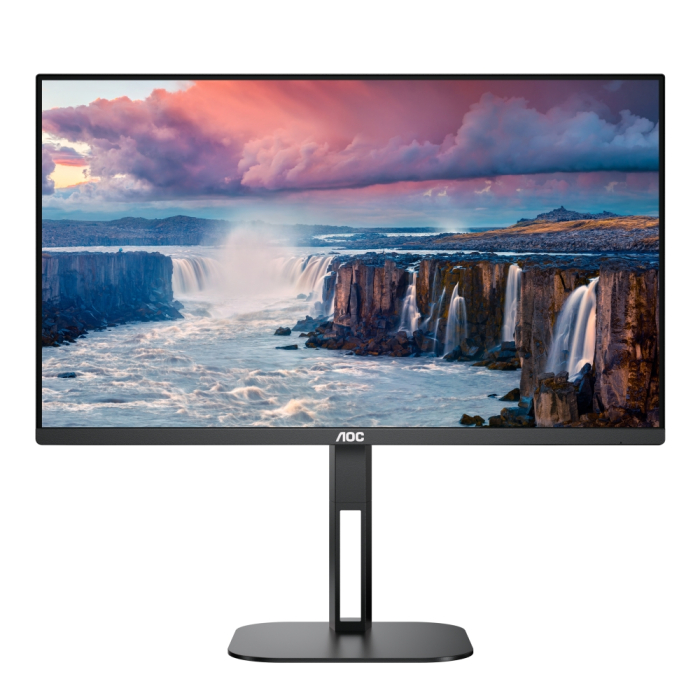 AOC Q27V5C/BK, 27" IPS WLED, 2560x1440@75Hz, 4ms GtG, 1ms MPRT, 300cd m/2, 1000:1, DCR 20M:1, Adaptive Sync, FlickerFree, Low Blue Light, 3Wx2, Tilt, Height Adjust, Pivot, Swivel, HDMI, DP, USB hub