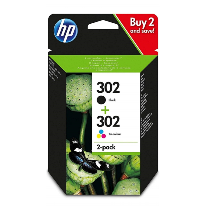 HP 302 2-pack Black/Tri-color Original Ink Cartridges на супер цена