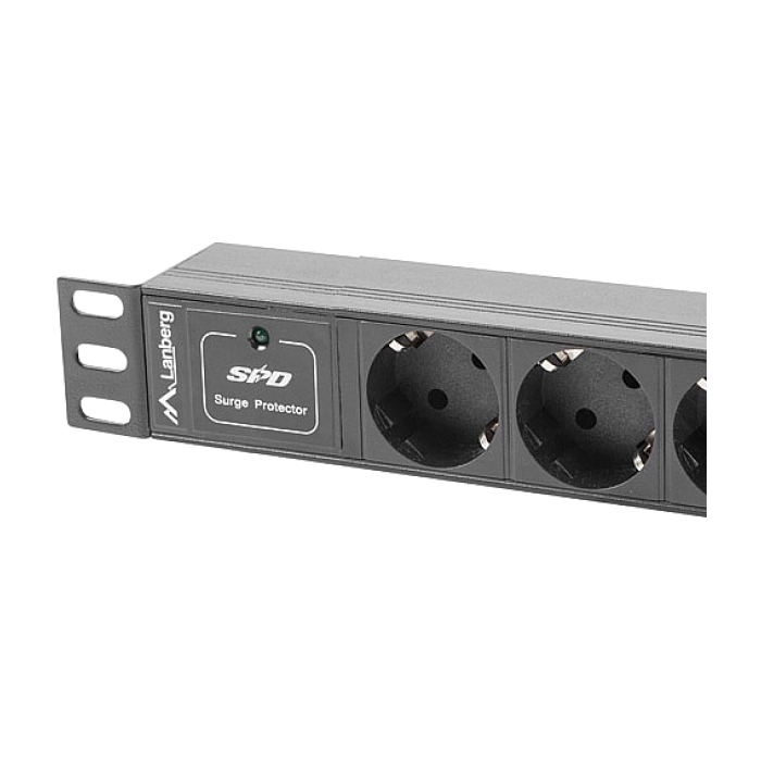 Lanberg power distribution unit (PDU) 10"1U 16A 3X SCHUKO 2M, black (тъмнейл - 3)