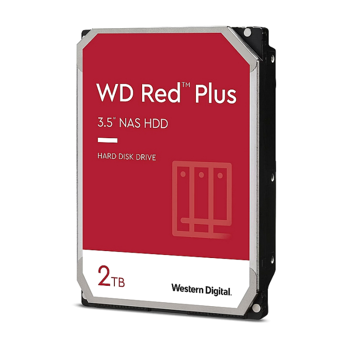 Western Digital Red 2TB Plus ( 3.5", 128MB, 5400 RPM, SATA 6Gb/s ) (тъмнейл - 1)