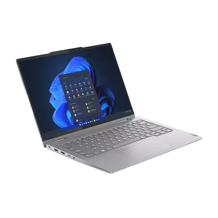 Lenovo ThinkBook 14 2-in-1 G4 Intel Core Ultra 5 125U (up to 4.3GHz, 12MB), 16GB DDR5 5600MHz, 512GB SSD, 14" WUXGA (1920x1200) IPS Glossy, AR, Touch, Integrated Intel Graphics, FHD&IR Cam, FPR, Backlit KB, WLAN, BT, Luna Grey, Win11Pro, 3Y Onsit (тъмнейл - 1)