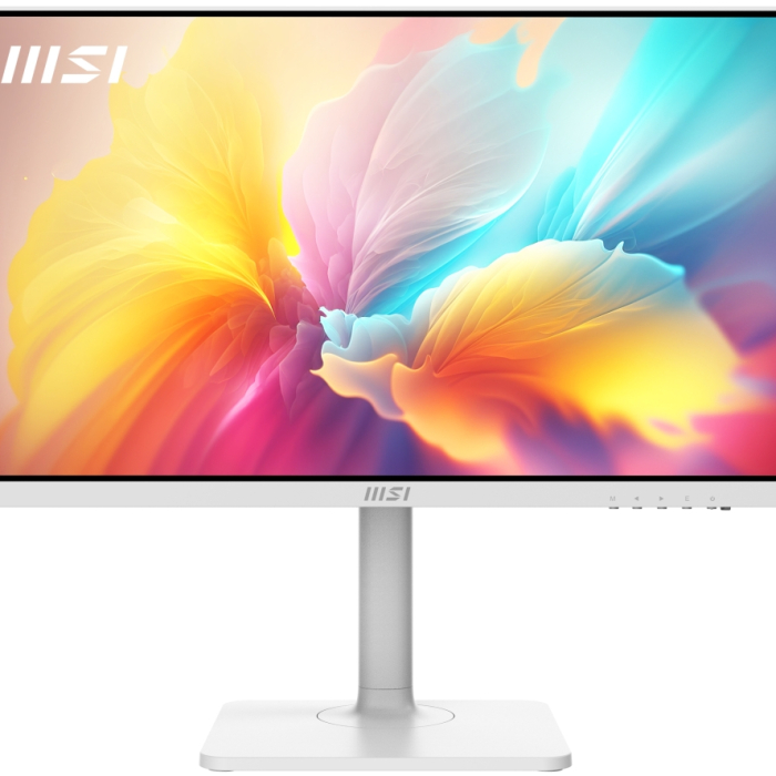 MSI PRO MODERN MD2412PW, 23.8", IPS, 1920x1080, 1000:1, 1 x HDMI, 1 x Type C (DisplayPort Alternate & 15W PD), 2x 3W SPEAKERS, Less Blue Light PRO, HEIGHT ADJUSTMENT 110 mm, Up to 100Hz, 4ms GTG, Adaptive-Sync Support, White, 9S6-3PA59H-078 (тъмнейл - 1)