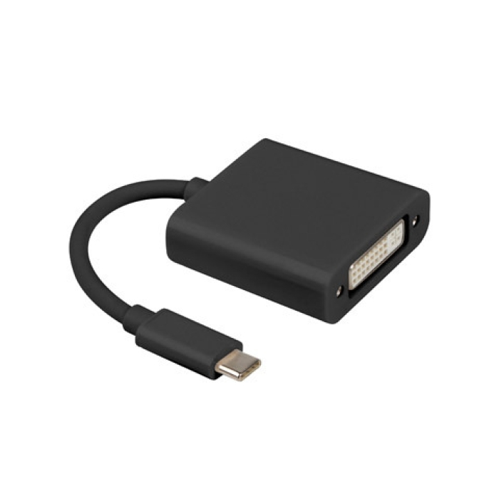 Lanberg adapter USB type-c (m) -> DVI-I (f) (24+5), black