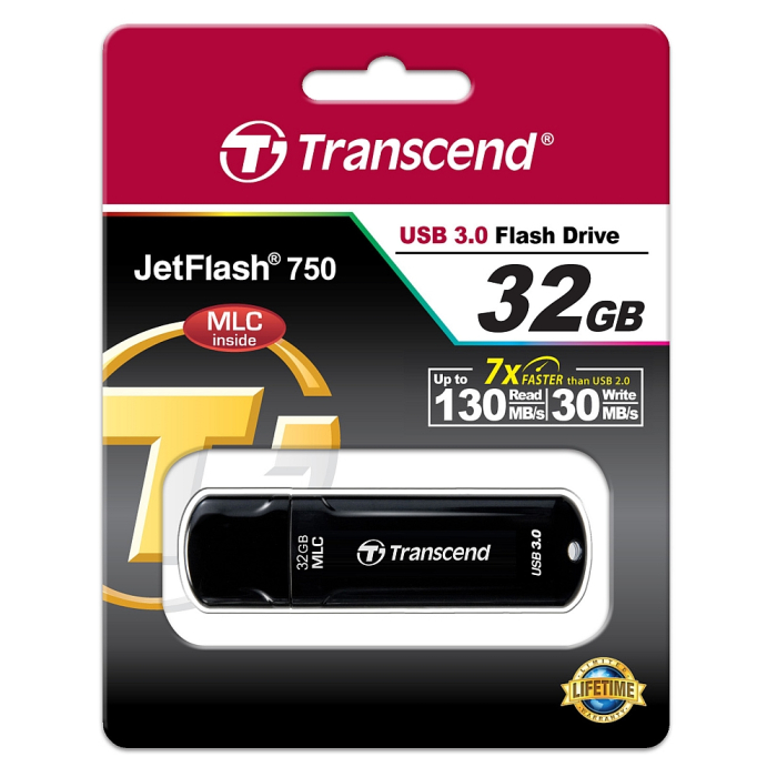 Transcend 32GB JETFLASH 750, USB 3.0, black (тъмнейл - 2)