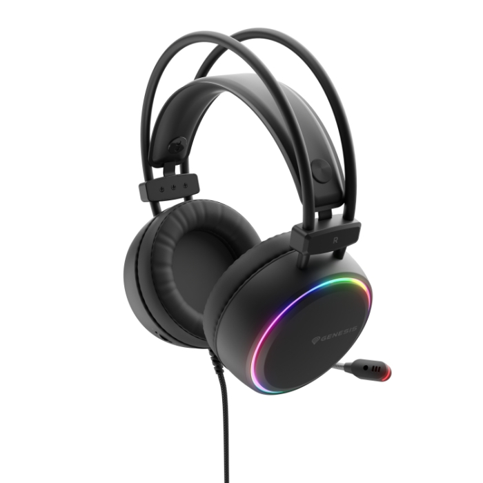 Genesis Headset Neon 613 With Microphone RGB Illumination Black (тъмнейл - 1)