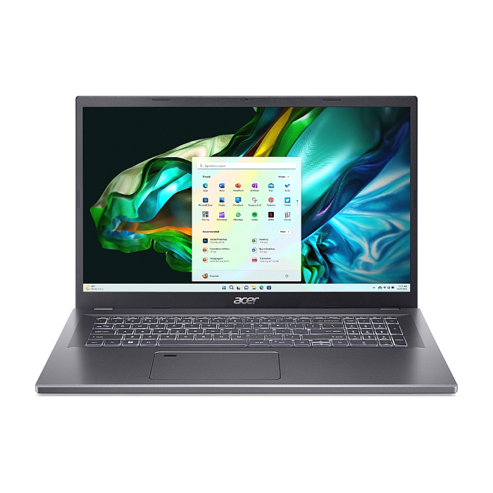 Acer Aspire 5 A517-58GM-74TF, Core i7 1355U(1.7GHz up to 5GHz, 12 MB), 17.3" FHD IPS, 16GB DDR4 (1 slot free), 512GB SSD, NVIDIA GeForce RTX2050 4Gb, FPR, Keyboard backlight, No OS, 36 months warranty