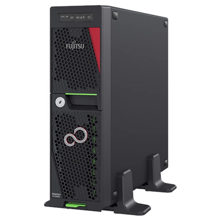 Fujitsu PRIMERGY TX1320 M5, Intel Xeon E-2388G 8C/16T 3.20 GHz, 1x32GB 2Rx8 DDR4-3200 U ECC, NO HDD, Max.8x(4x+4x)x2.5" HP, RAID 0/1/10, 2x1GB(RJ45), ErP Lot9 conf.for 8x HDDs, iRMCS6 eLCM Licinse prel., No PCord, TPM 2.0 V1, PSU 500W HP, FTS wide /