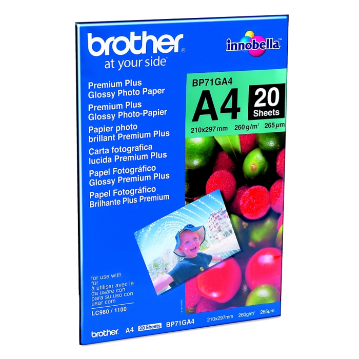 Brother BP71GA4 Premium Plus Glossy Photo Paper 20 Sheets