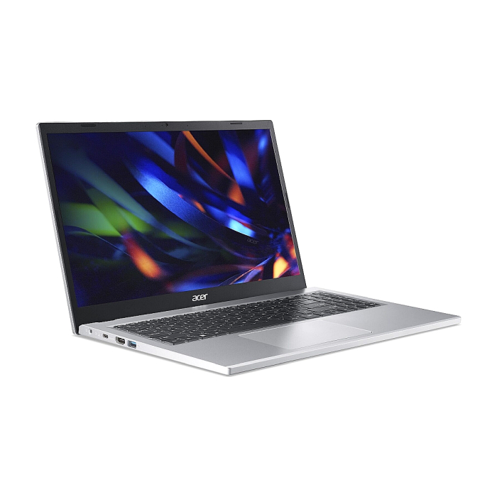 Acer Extensa EX215-33-34RK, Intel Core i3-N305 (up to 3.8 GHz, 6MB), 15.6" FHD (1920x1080), 8GB LPDDR5, SSD 512GB NVMe, Intel UMA, 802.11ac+ax, HD camera, BT, Win 11 Pro EDU, 2Y Warranty, Silver (тъмнейл - 1)