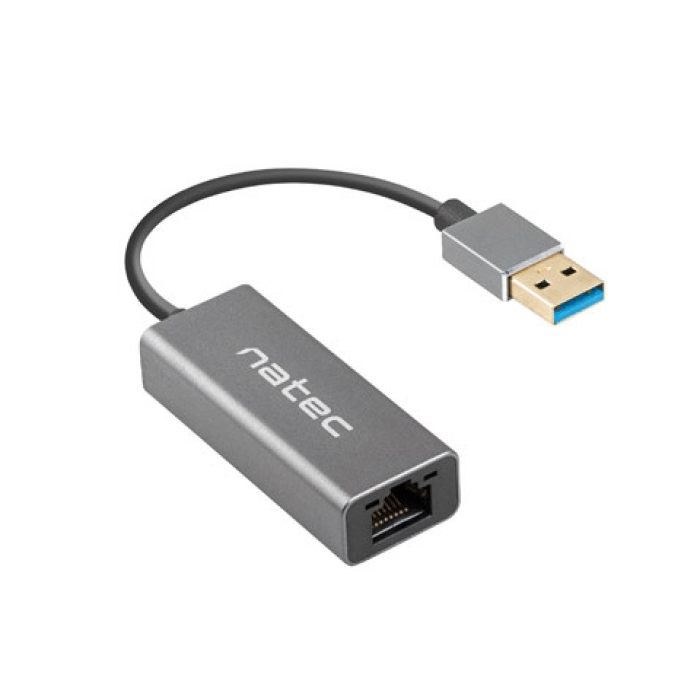 Natec Cricket USB to RJ45 Ethernet Adapter Network Card Cricket USB 3.0, 1xRJ45 1GB, Cable (тъмнейл - 1)