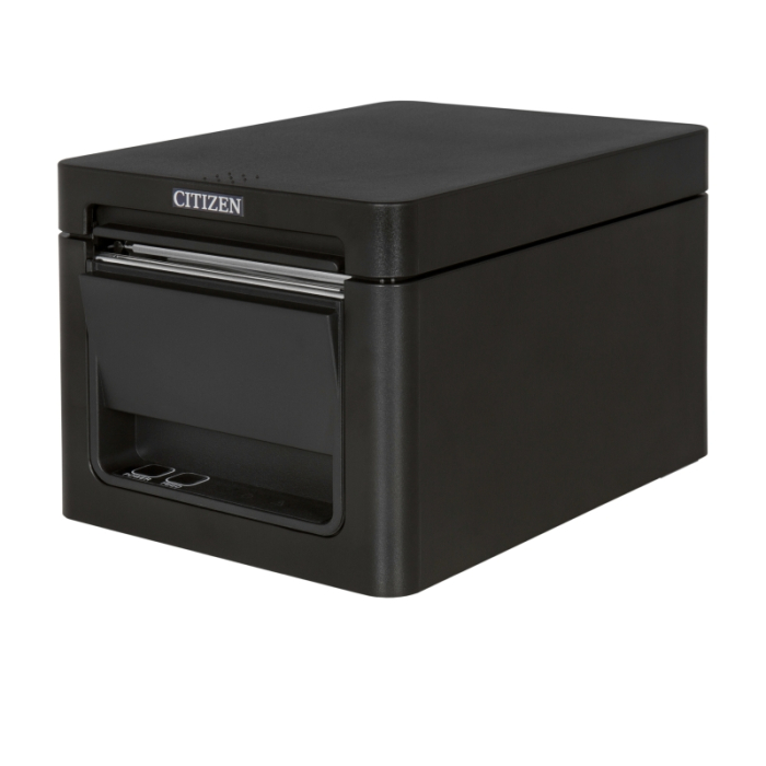 Citizen POS printer CT-E351 Direct thermal Print Speed 250mm/s, Print Widht 72mm(58/80mm)/Media Width(min-max) 59/80mm/Roll Size(max)83mm/Emul.Lang.ESC/POS/Reliability 200mln.pulses/150 Km/2 mln.cuts/Resol.203dpi/Interface USB/Ethernet/EN Plug(EU) Black (тъмнейл - 1)