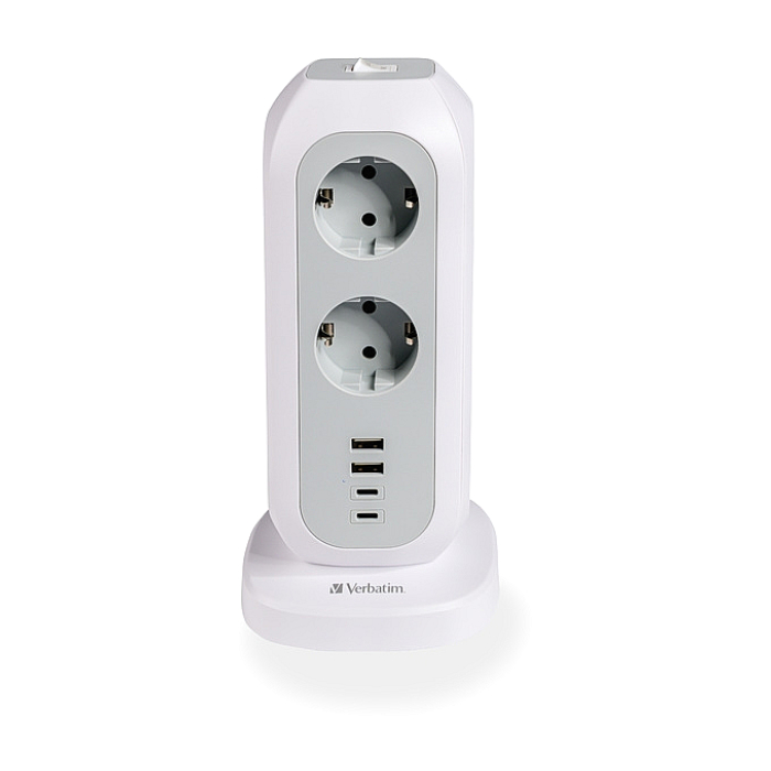 Verbatim EUPT-01 EU Power Tower 11 AC with 2 x USB-C / 2 x USB-A (тъмнейл - 2)