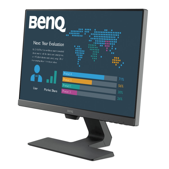 BenQ BL2283, 21.5'' IPS LED, 5ms, 1920x1080 FHD, Stylish Eye Care Monitor, 72% NTSC, Flicker-free, B.I., LBL, 1000:1, DCR 20M:1, 8 bit, 250cd/m2, HDMI x2, VGA, Audio Line In, Speakers, Tilt, Slim Bezel Design, Black (тъмнейл - 2)