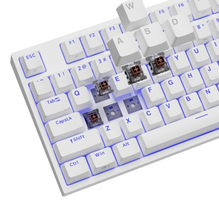 Genesis Gaming Keyboard Thor 404 TKL White RGB Backlight US Layout Brown Switch (тъмнейл - 1)