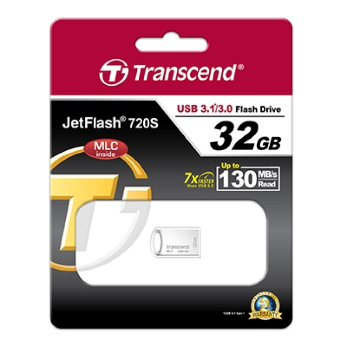 Transcend 32GB JETFLASH 720, Silver Plating, MLC solution (тъмнейл - 2)