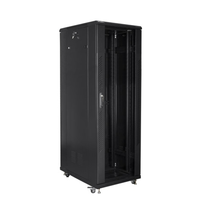 Lanberg rack cabinet 19" free-standing 47U / 800x800 self-assembly flat pack, black