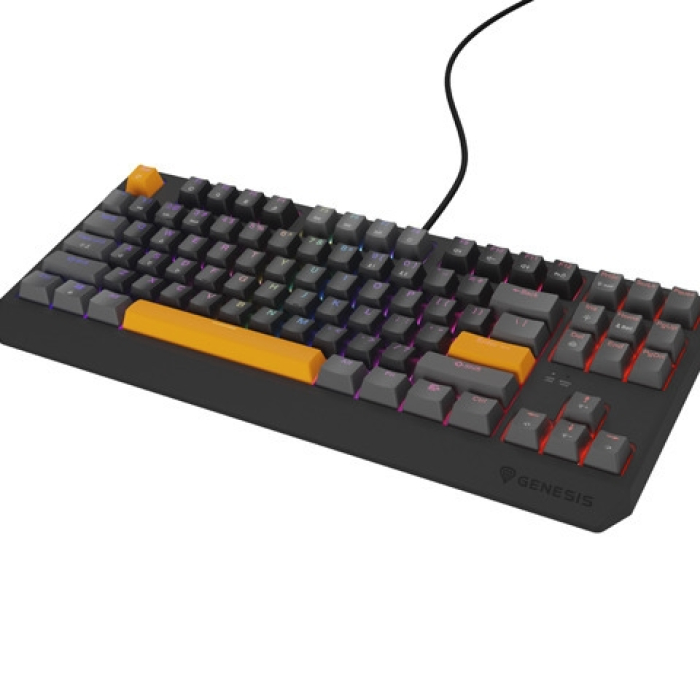 Genesis Gaming Keyboard Thor 230 TKL Anchor Gray Positive US RGB Mechanical Outemu Red (тъмнейл - 1)