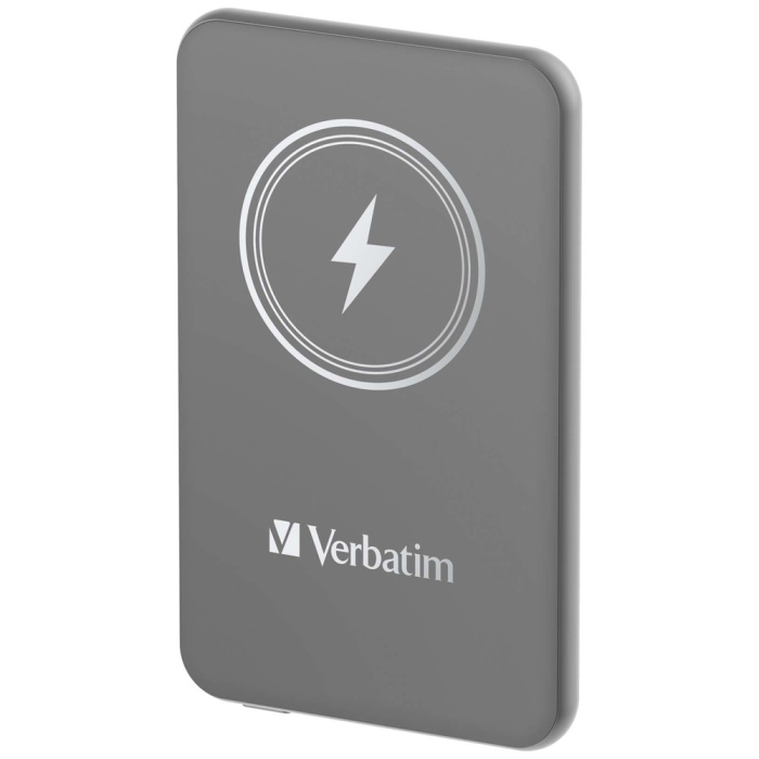 Verbatim MCP-5GY Power Pack 5000 mAh with UBS-C® PD 20W / Magnetic Wireless Charging 15W Grey (тъмнейл - 1)