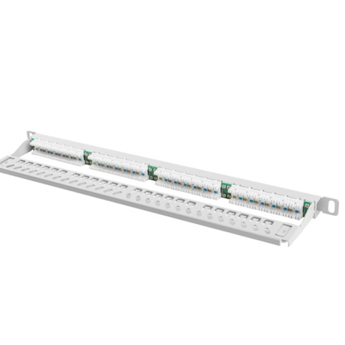 Lanberg patch panel 24 port 0.5U CAT.5E, grey (тъмнейл - 2)