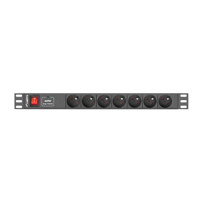 Lanberg power distribution unit (PDU) 19"1U 16A 7 SOCKETS 2M, black