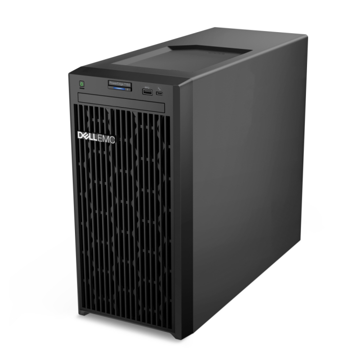 Dell PowerEdge T150, Chassis 4 x 3.5", Software RAID, Intel Xeon E-2314 (2.8GHz, 8M Cache, 4C/4T, 65W), 16GB UDIMM ECC 3200 MT/s, 1x 2TB 7.2K SATA 6Gbps Cabled HDD, Broadcom 5720 Dual Port 1Gb LOM, iDRAC9 Basic 15G, UEFI BIOS, 3Y Basic Next Business