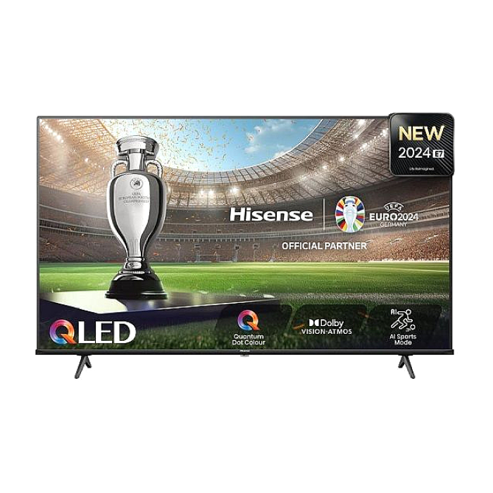 Hisense 55" E7NQ, 4K Ultra HD 3840x2160, QLED, Quantum Dot, HDR 10+, HLG, Dolby Vision, DTS Virtual X, Smart TV, WiFi, Light Sensor, BT, Anyview Cast, 3xHDMI, 2xUSB, LAN, CI+, DVB-T2/C/S2, Black