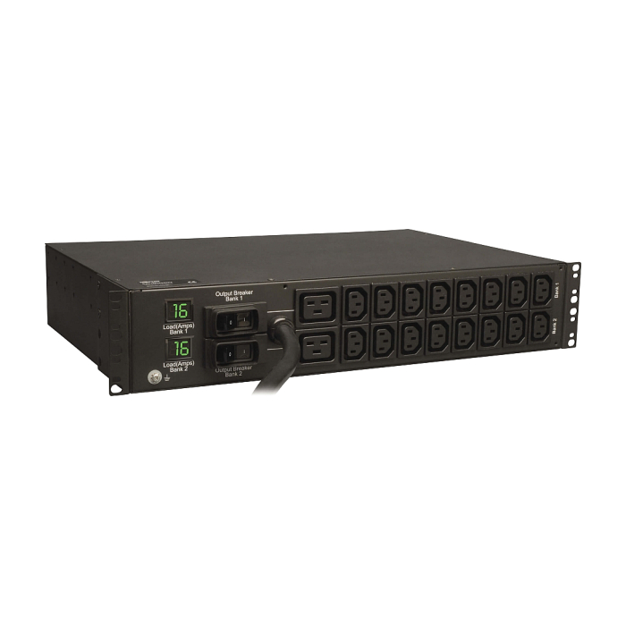 Tripp Lite by Eaton 7.4kW Single-Phase Local Metered PDU, 230V Outlets (2-C19, 16-C13), IEC-309 230V 32A Blue, 12 ft. (3.66 m) Cord, 2U Rack-Mount, TAA на супер цена