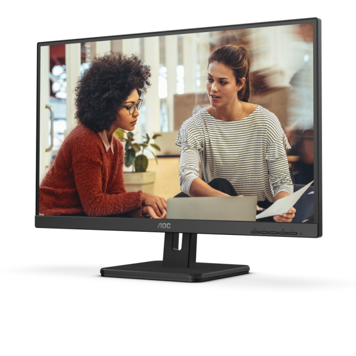 AOC 24E3UM 23.8" VA WLED, 1920x1080@75Hz, 4ms, 300cd m/2, 3000:1, AdaptiveSync, FlickerFree, Low Blue Light, 2Wx2, Tilt, D-SUB, HDMI, DP, USB hub (тъмнейл - 1)