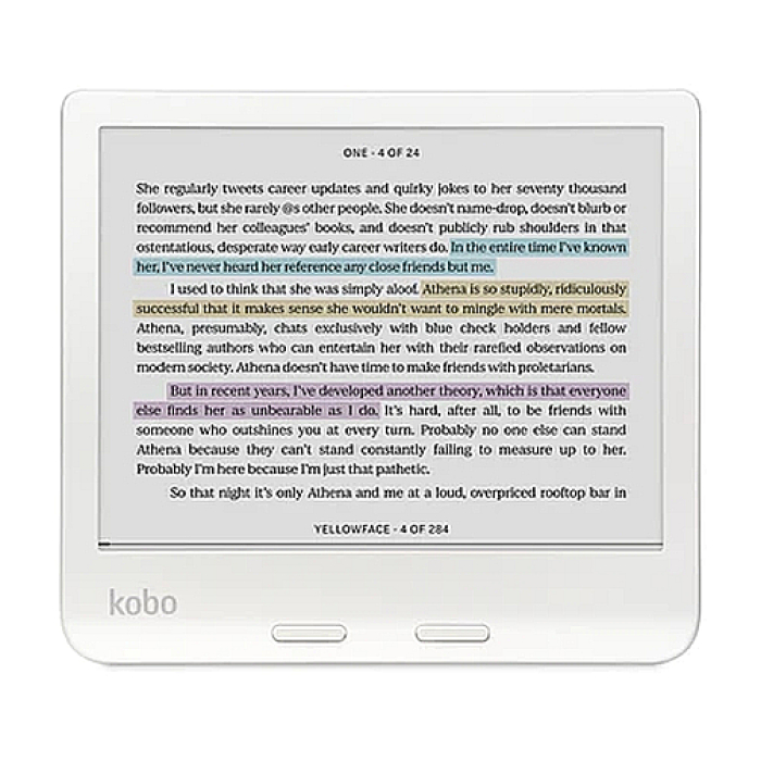 Kobo Libra Colour e-Book Reader, E Ink Kaleido touchscreen 7 inch, 1680 x 1264, 32 GB, 2 GHz, Greutate 0.215 kg, Wireless Da, Comfort Light PRO, IPX8 - up to 60 mins in 2 metres of water, 15 file formats supported natively, White (тъмнейл - 2)