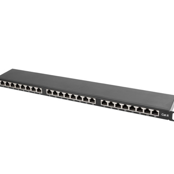 Lanberg patch panel 24 port 0.5U CAT.6 shielded, black на супер цена