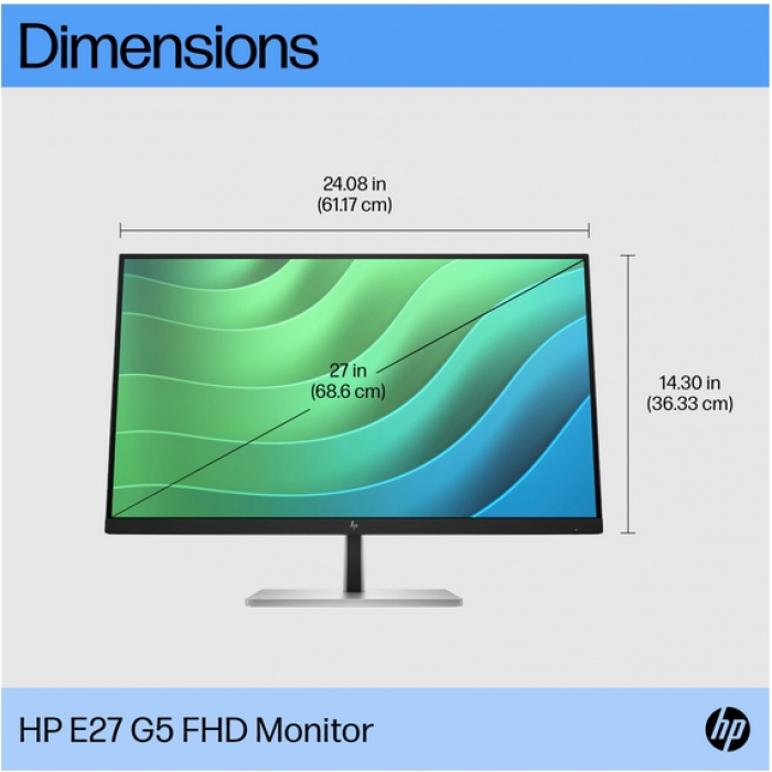 HP E27 G5, 27" IPS FHD Monitor (тъмнейл - 3)